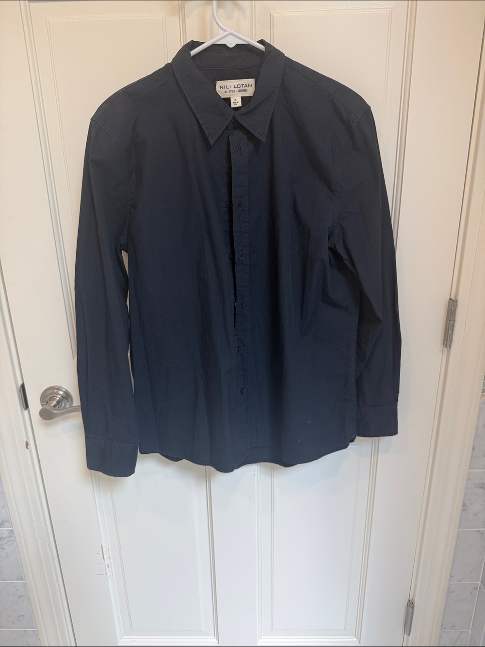 Nili Lotan Dark Navy Button-Front Shirt